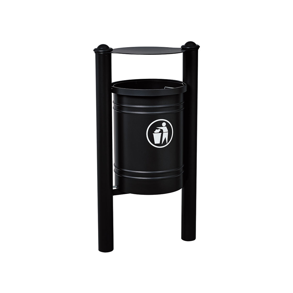 Corbeille Saintonge Agora 40 litres RAL9005 - seau intérieur - PROCITY - 208226.9005
