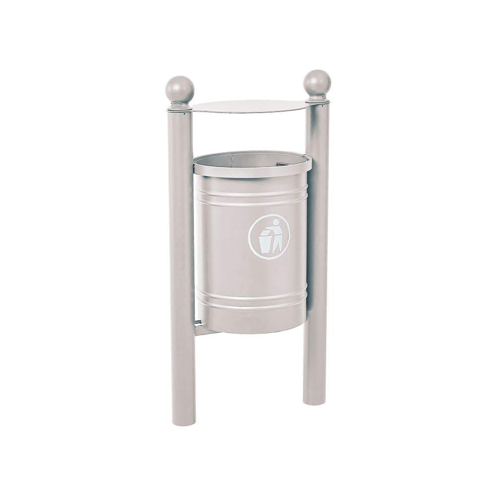 Corbeille Saintonge Boule 40 litres RAL7044 - seau intérieur - PROCITY - 208227.7044