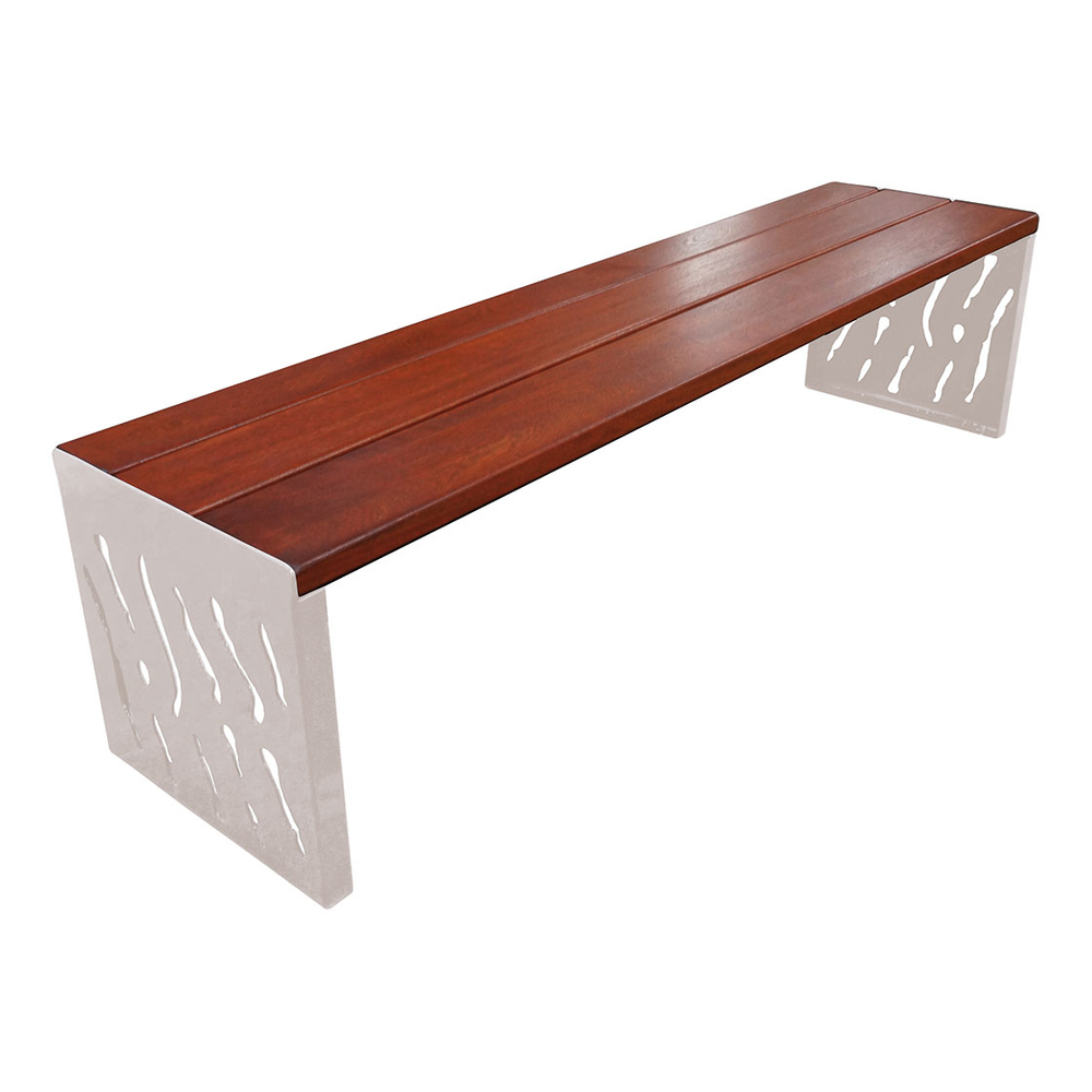 Banquette Venise acier et bois RAL7044 - lasuré acajou - PROCITY - 209169.7044.ACAJ