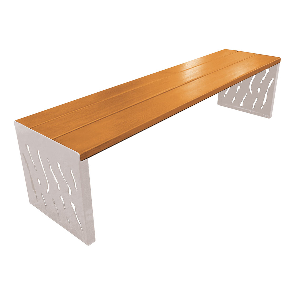 Banquette Venise acier et bois RAL7044 - lasuré chêne clair - PROCITY - 209169.7044.CHEC