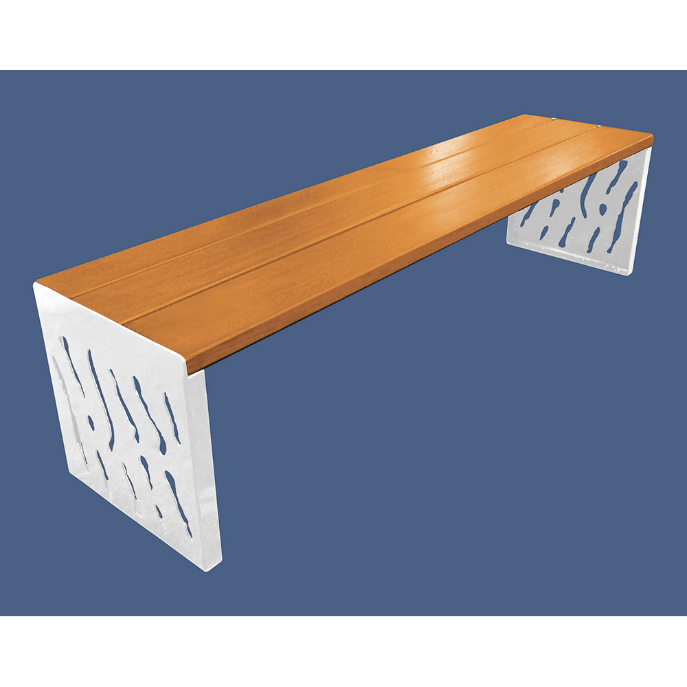Banquette Venise acier et bois RAL9010 - lasuré chêne clair - PROCITY - 209169.9010.CHEC