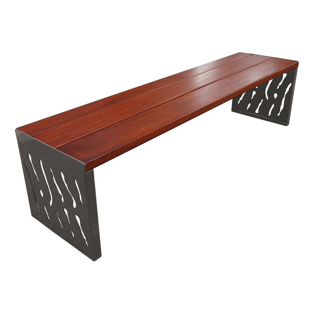 Banquette Venise acier et bois Gris PROCITY - 209169.GPRO.ACAJ
