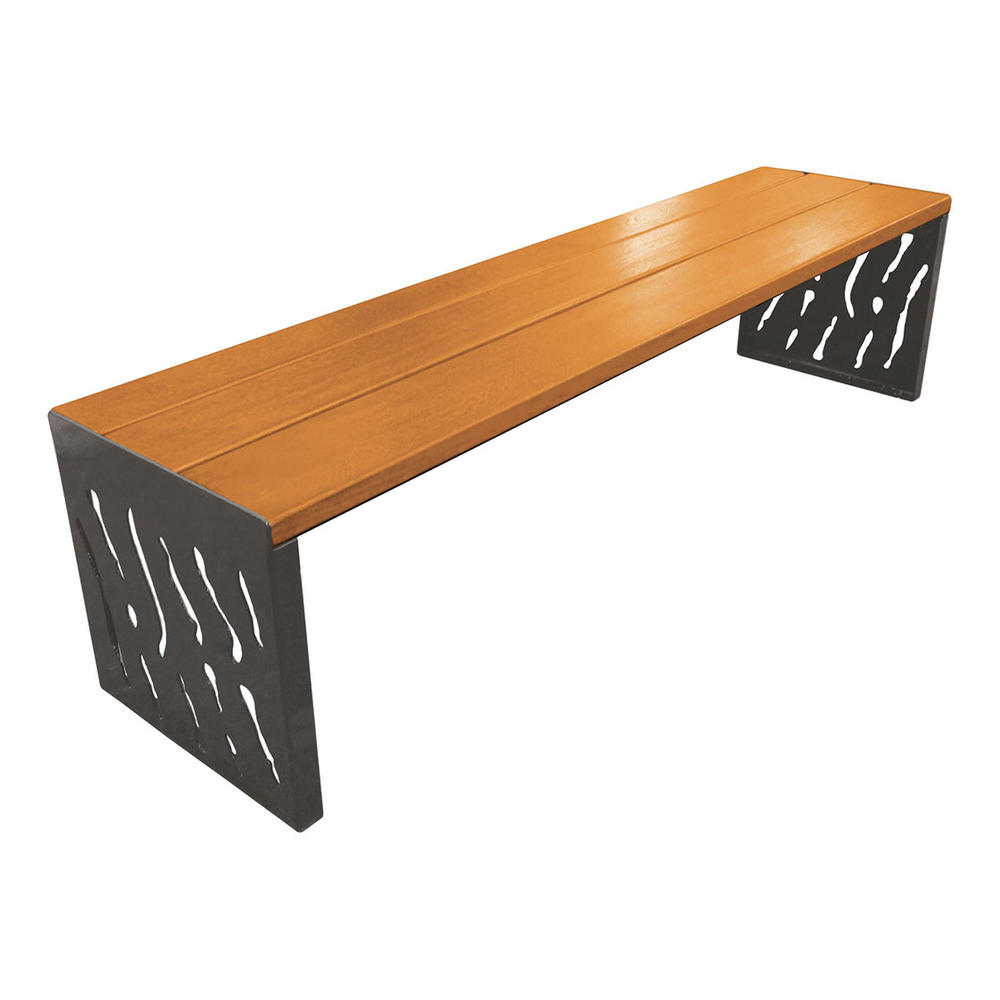 Banquette Venise acier et bois Gris PROCITY - 209169.GPRO.CHEC