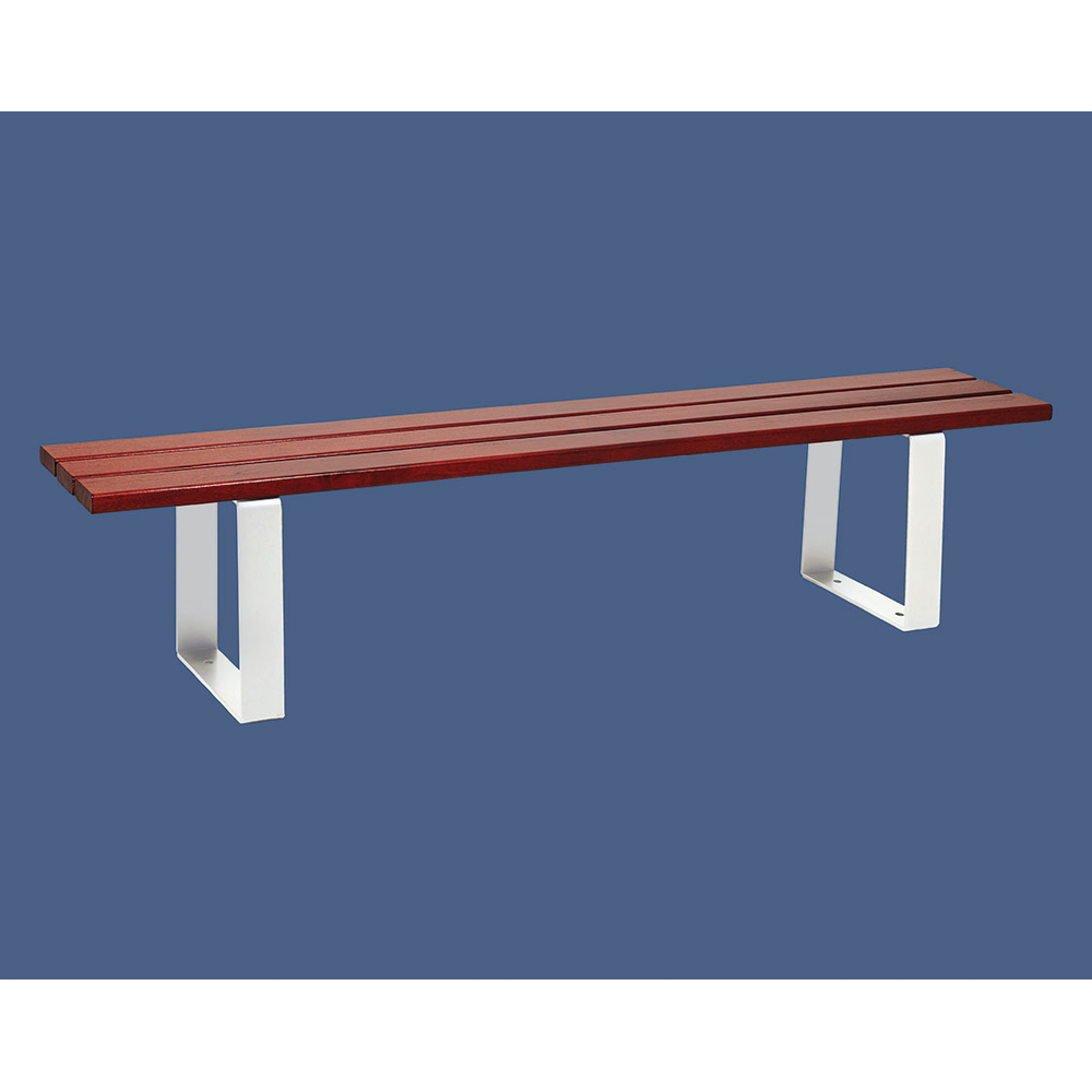 Banquette Riga RAL9010 - Bois résineux lasuré acajou - PROCITY - 209199.9010.ACAJ