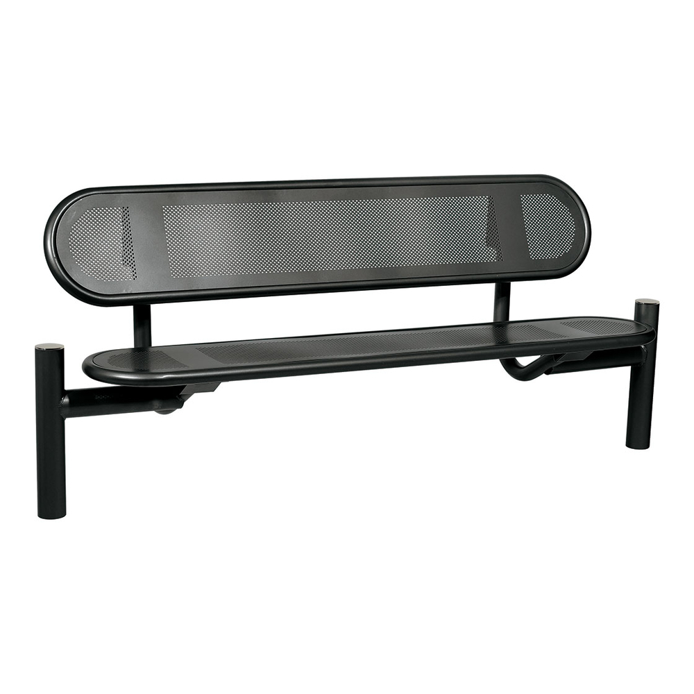 Banc acier Estoril Inox brossé RAL9005 - PROCITY - 209324.9005