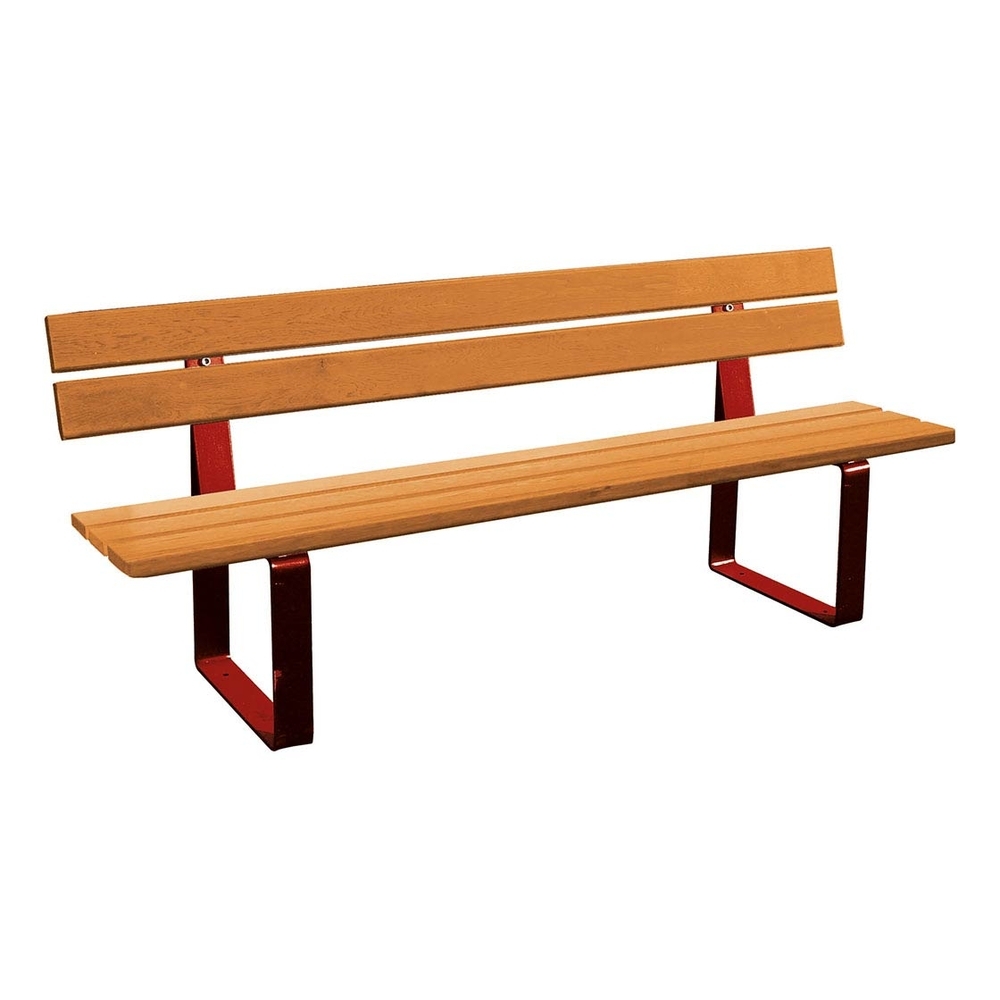 Banc bois et acier Riga RAL3004 - Bois résineux lasuré chêne clair - PROCITY - 209410.3004.CHEC