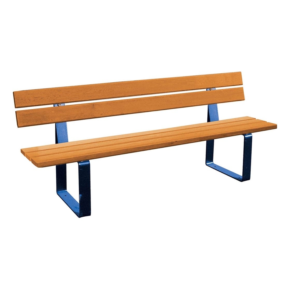 Banc bois et acier Riga RAL5010 - lasuré chêne clair - PROCITY - 209415.5010.CHEC