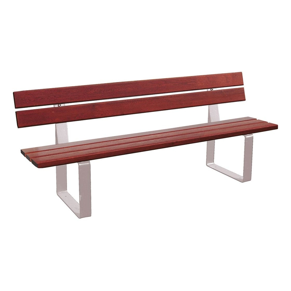 Banc bois et acier Riga RAL7044 - lasuré acajou - PROCITY - 209415.7044.ACAJ