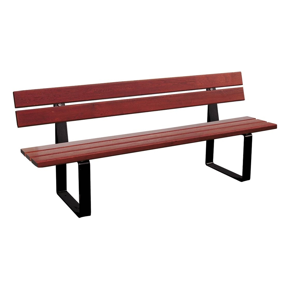 Banc bois et acier Riga RAL9005 - lasuré acajou - PROCITY - 209415.9005.ACAJ