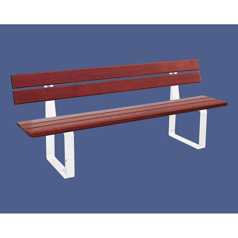 Banc bois et acier Riga RAL9010 - lasuré acajou - PROCITY - 209415.9010.ACAJ