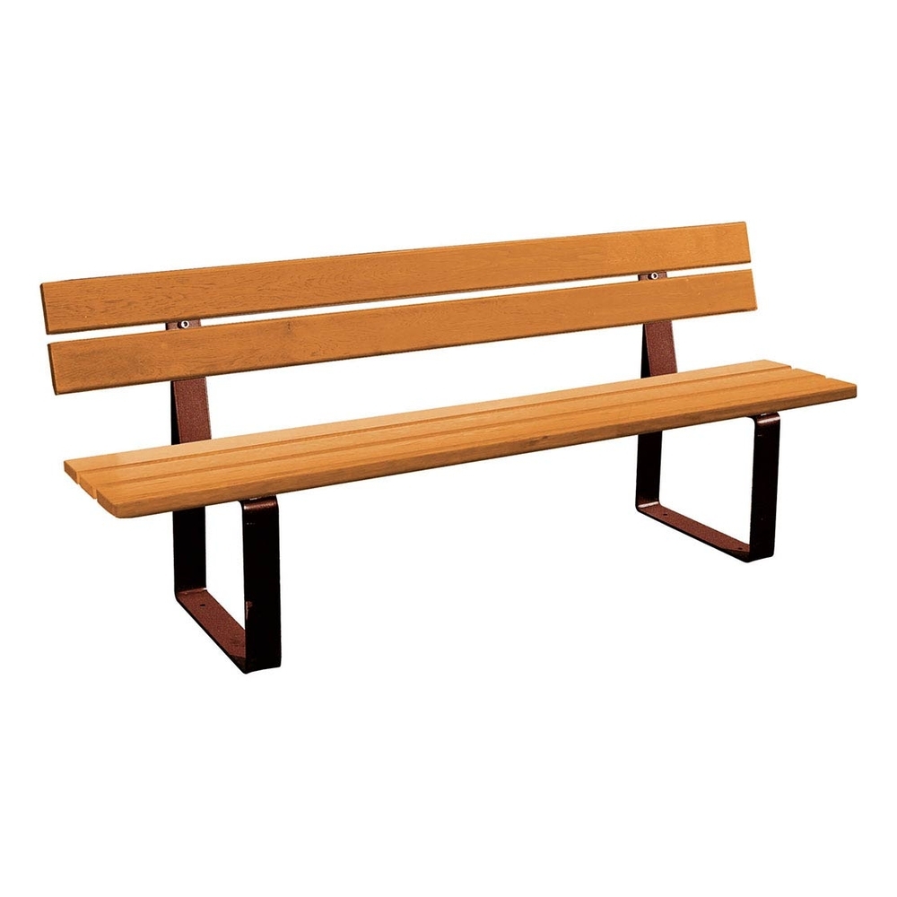 Banc bois et acier Riga Aspect Corten - lasuré chêne clair - PROCITY - 209415.S025.CHEC
