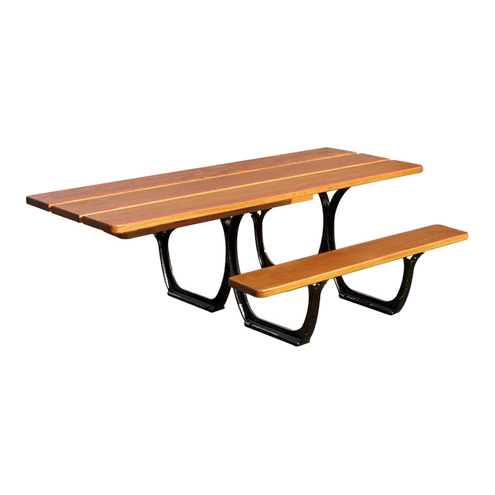 Table de pique-nique Séville RAL9005 - lasuré chêne clair - Version PMR - 2000mm - PROCITY - 209469.9005.CHEC