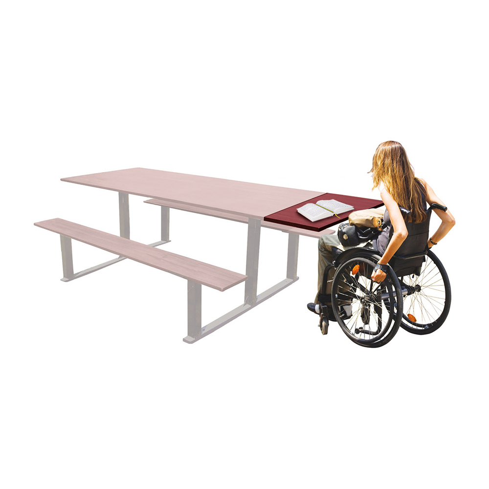 Rallonge PMR pour table de pique-nique Riga Stratifié compact lasuré acajou - PROCITY - 209474