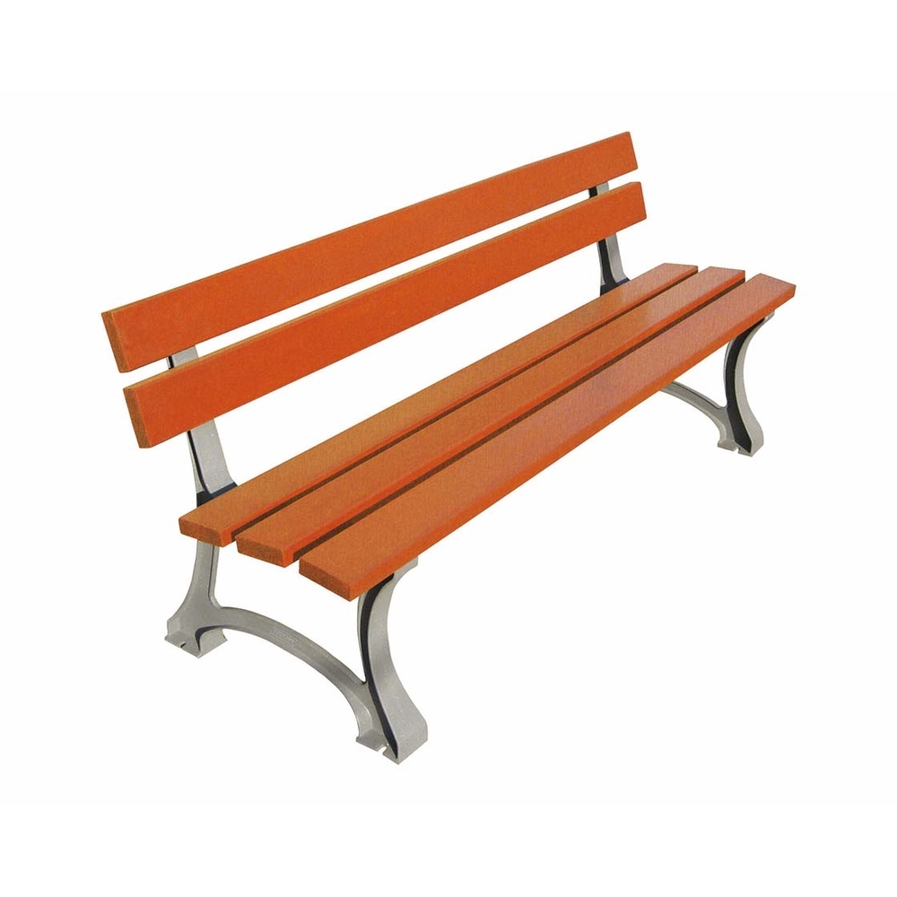 Banc bois et acier Mora Gris métallisé - lasuré chêne clair - PROCITY - 209480.CHEC