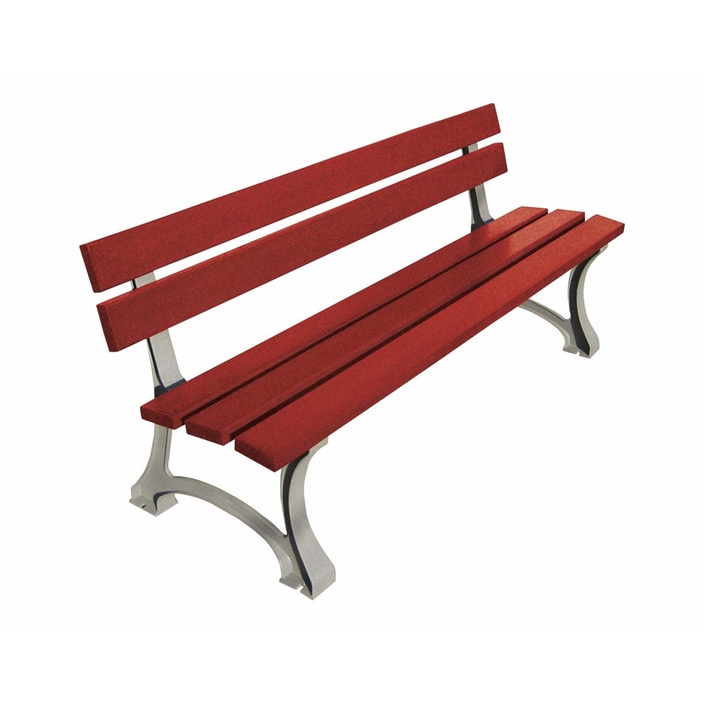 Banc bois et acier Mora Gris métallisé - Bois résineux lasuré acajou - PROCITY - 209482.ACAJ