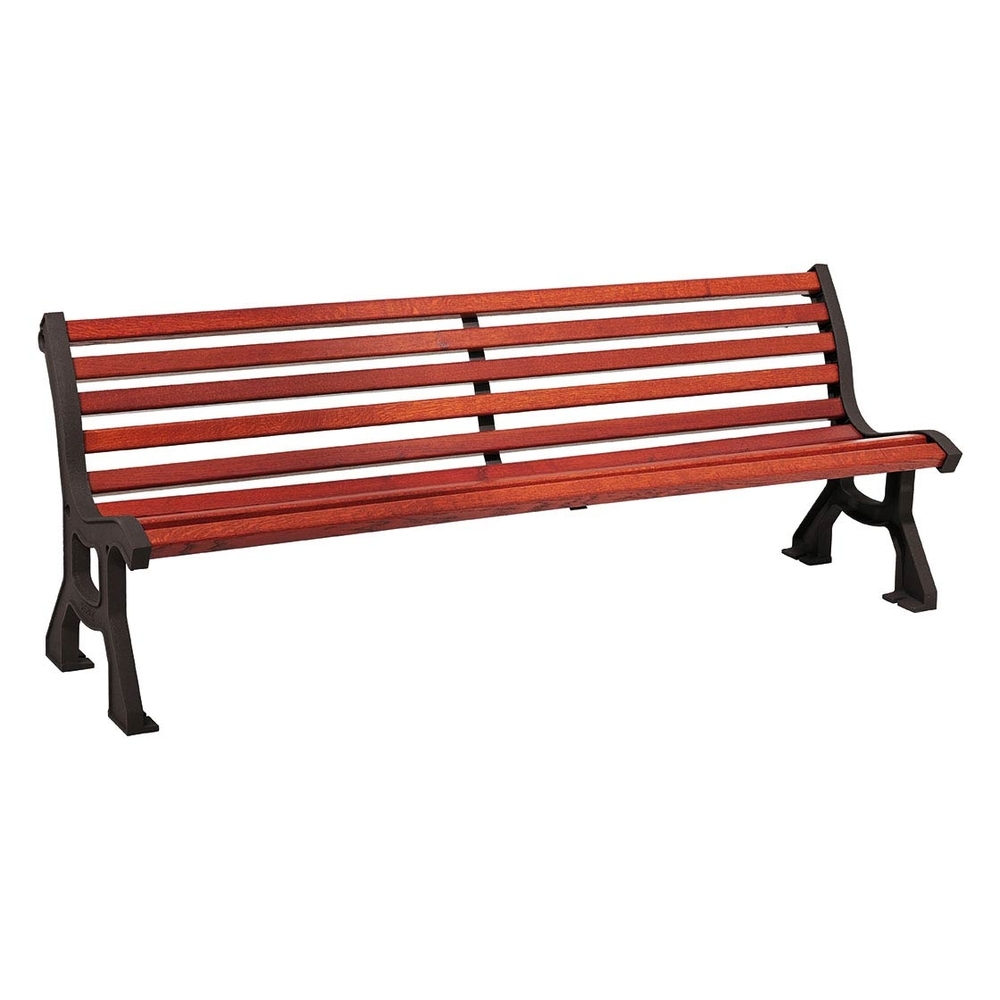 Banc bois et acier Lublin RAL9005 - lasuré acajou - PROCITY - 209484.9005.ACAJ