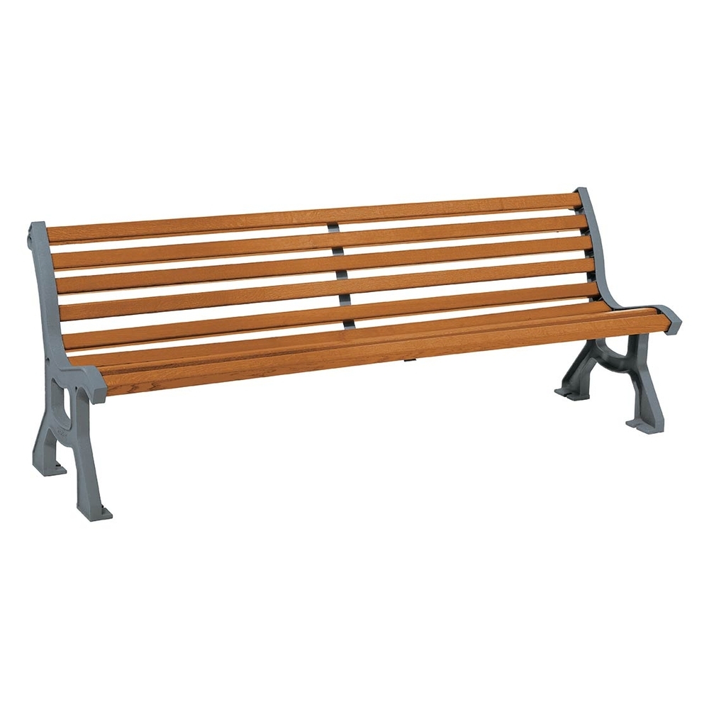 Banc bois et acier Lublin Gris métallisé - lasuré chêne clair - PROCITY - 209484.CHEC