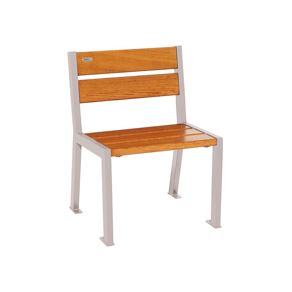 Fauteuil bois et acier Silaos 5 lames RAL7044 - Chêne lasuré chêne clair - Sans accoudoir - PROCITY - 209500.7044.CHEC