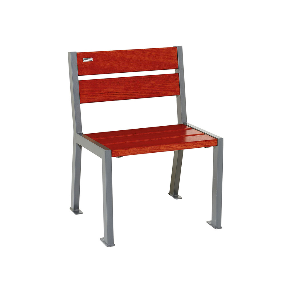 Fauteuil bois et acier Silaos 5 lames Gris PROCITY - 209500.GPRO.ACAJ