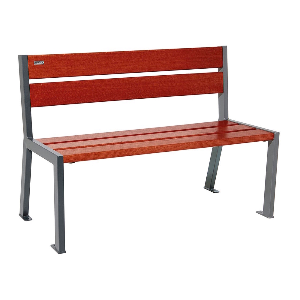 Banc bois et acier Silaos 5 lames Gris PROCITY - 209501.GPRO.ACAJ