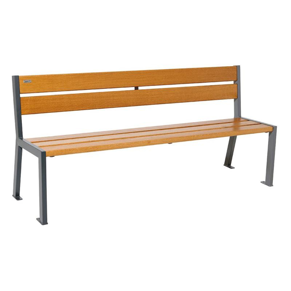 Banc bois et acier Silaos 5 lames Gris PROCITY - 209502.GPRO.CHEC
