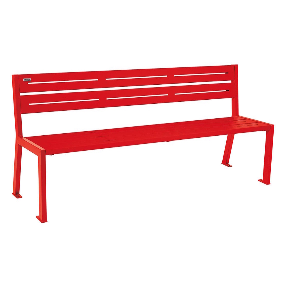 Banc acier Silaos 5 lames RAL3020 - Sans accoudoir - PROCITY - 209506.3020