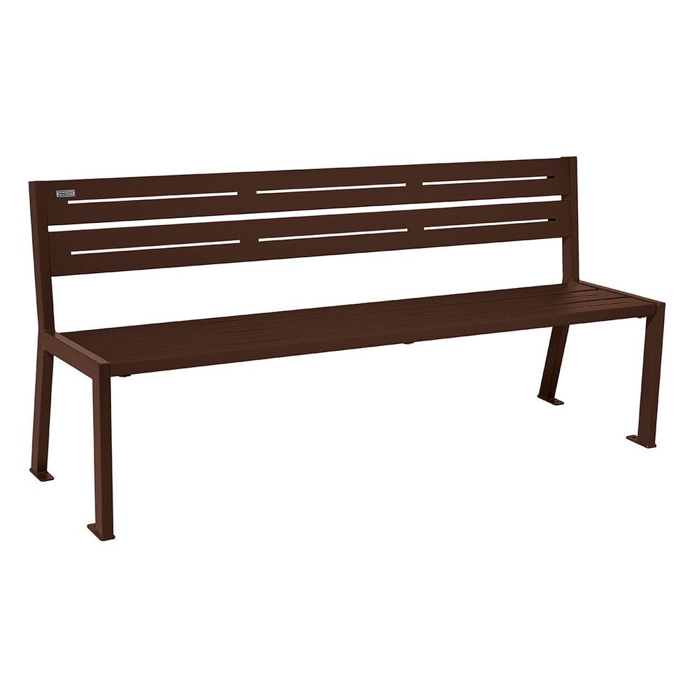 Banc acier Silaos 5 lames RAL8017 - Sans accoudoir - PROCITY - 209506.8017
