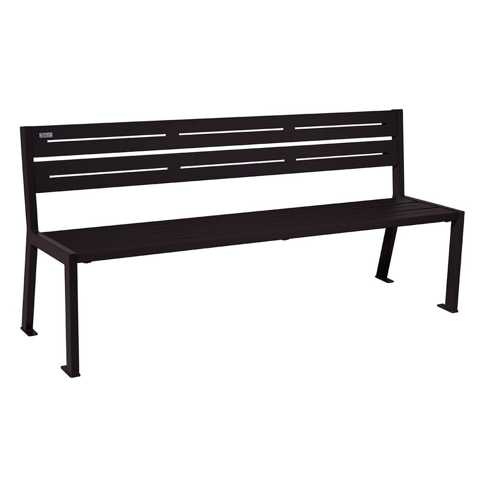 Banc acier Silaos 5 lames RAL9005 - Sans accoudoir - PROCITY - 209506.9005