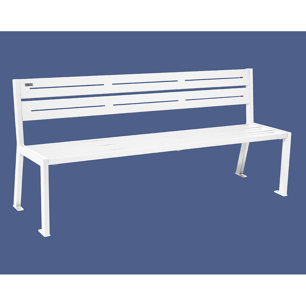 Banc acier Silaos 5 lames RAL9010 - Sans accoudoir - PROCITY - 209506.9010