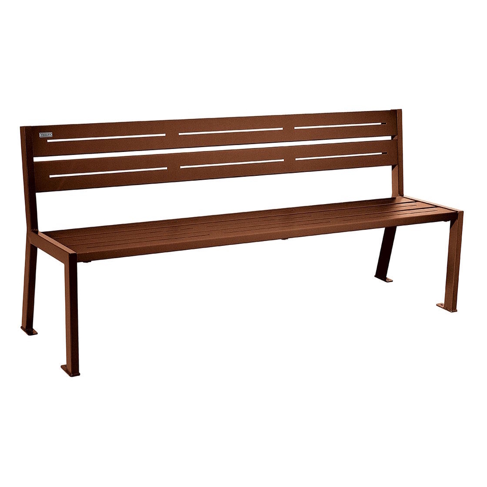 Banc acier Silaos 5 lames Aspect Corten - Sans accoudoir - PROCITY - 209506.S025