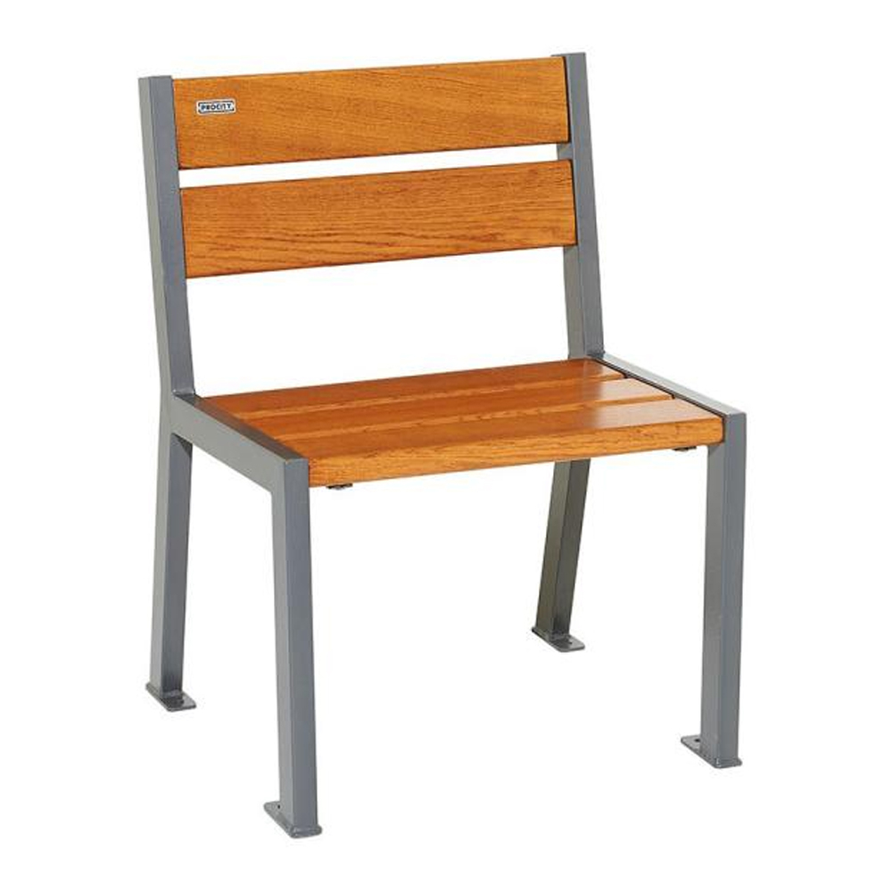 Fauteuil bois et acier Silaos 5 lames Gris PROCITY - 209510.GPRO.CHEC