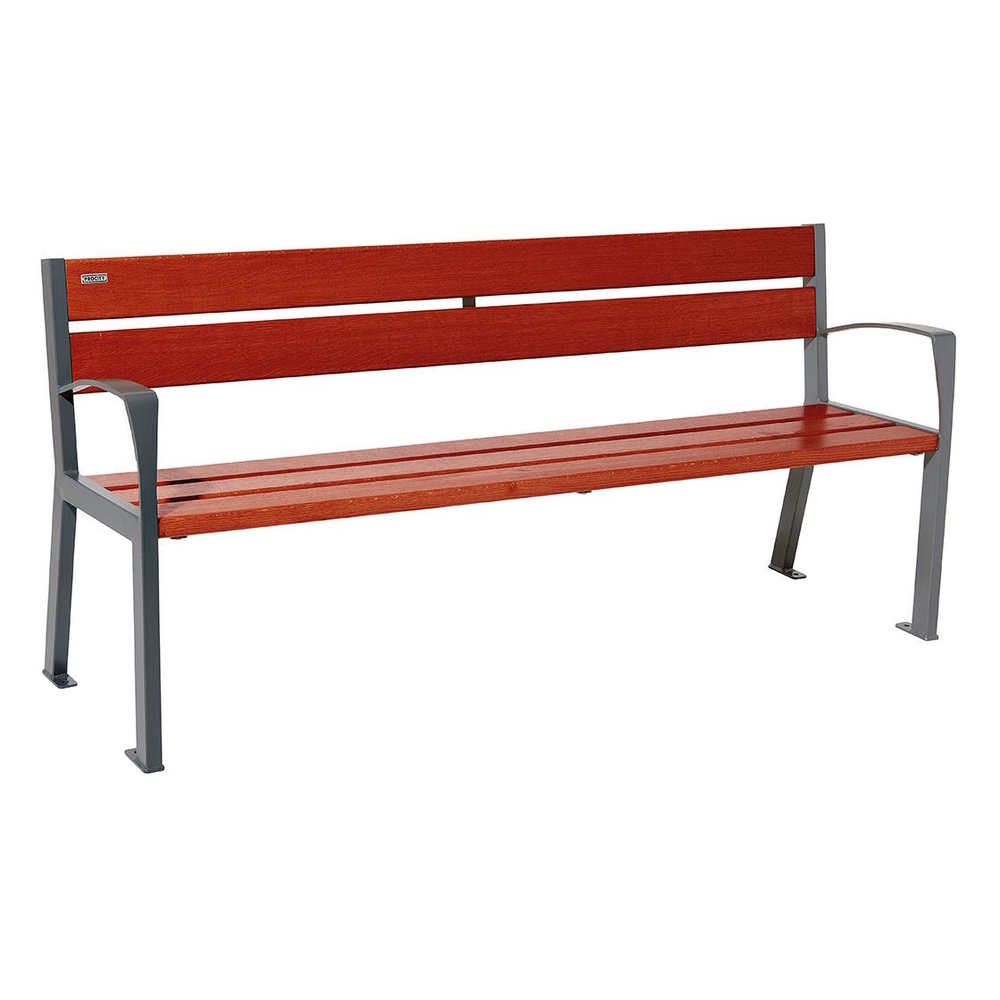 Banc bois et acier Silaos 5 lames Gris PROCITY - 209512.GPRO.ACAJ