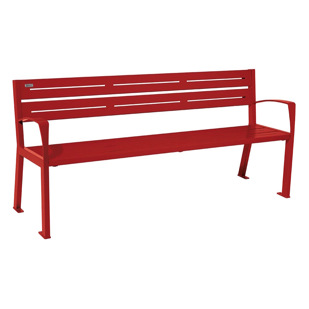 Banc acier Silaos 5 lames RAL3004 - accoudoirs - PROCITY - 209516.3004