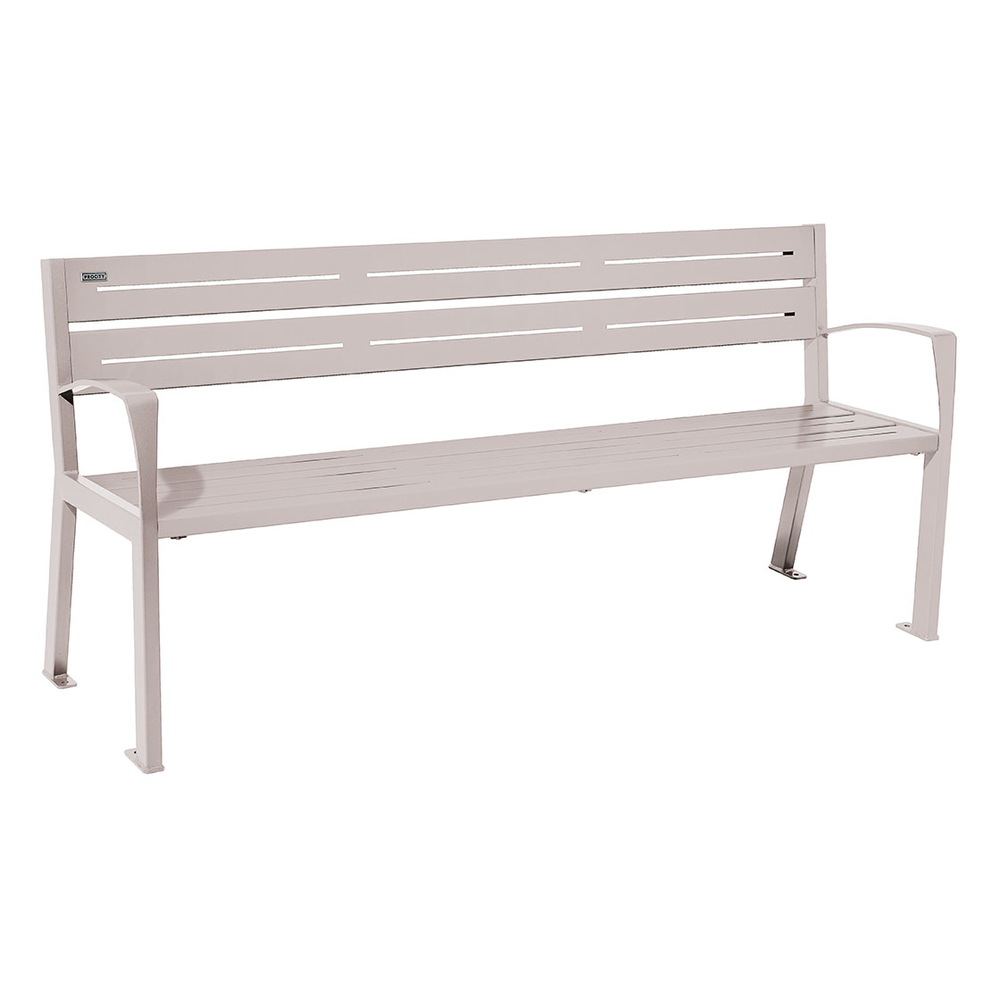 Banc acier Silaos 5 lames RAL7044 - accoudoirs - PROCITY - 209516.7044