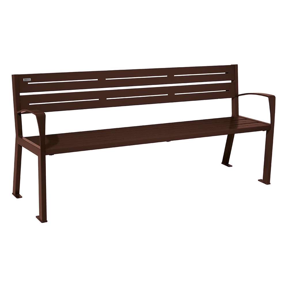 Banc acier Silaos 5 lames RAL8017 - accoudoirs - PROCITY - 209516.8017