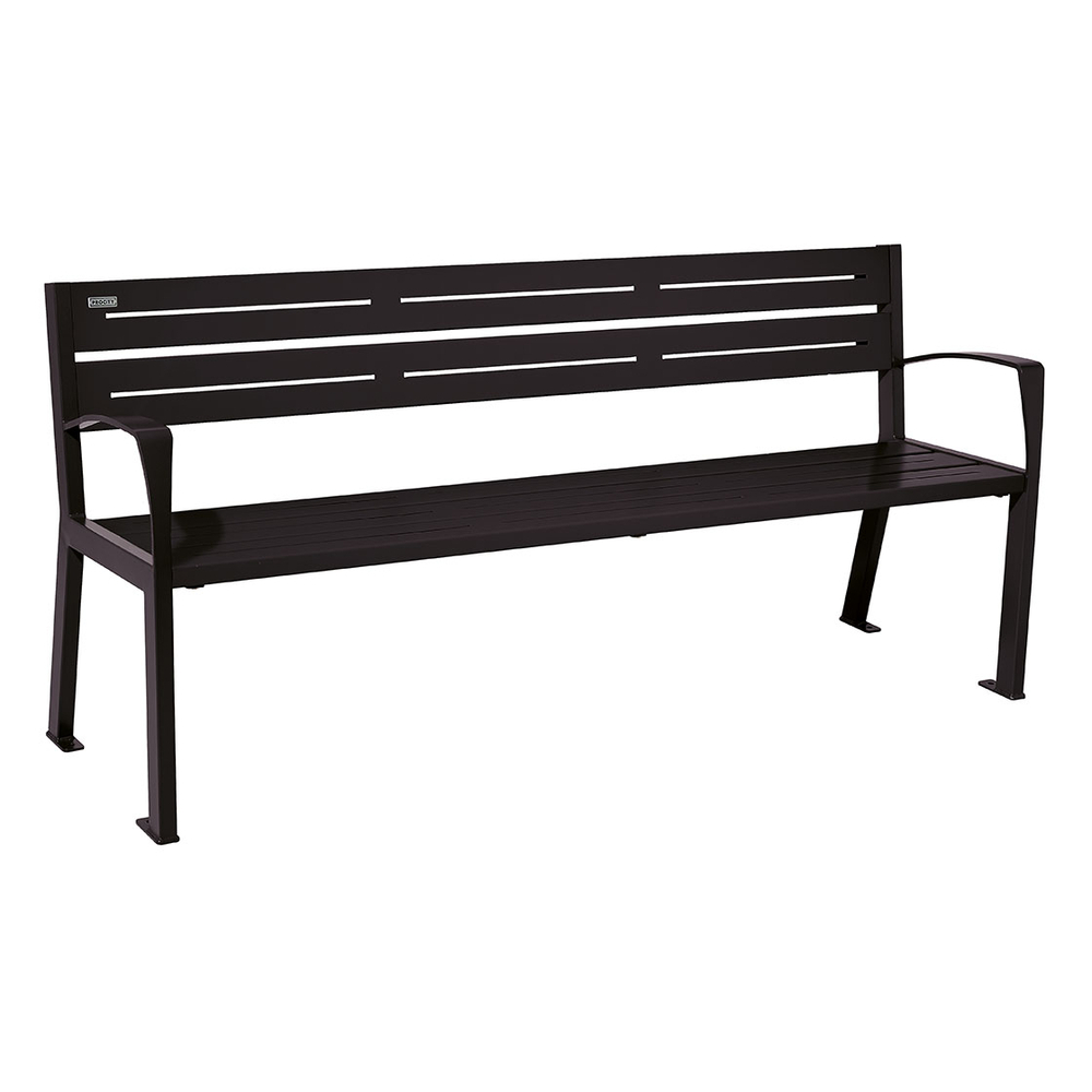 Banc acier Silaos 5 lames RAL9005 - accoudoirs - PROCITY - 209516.9005