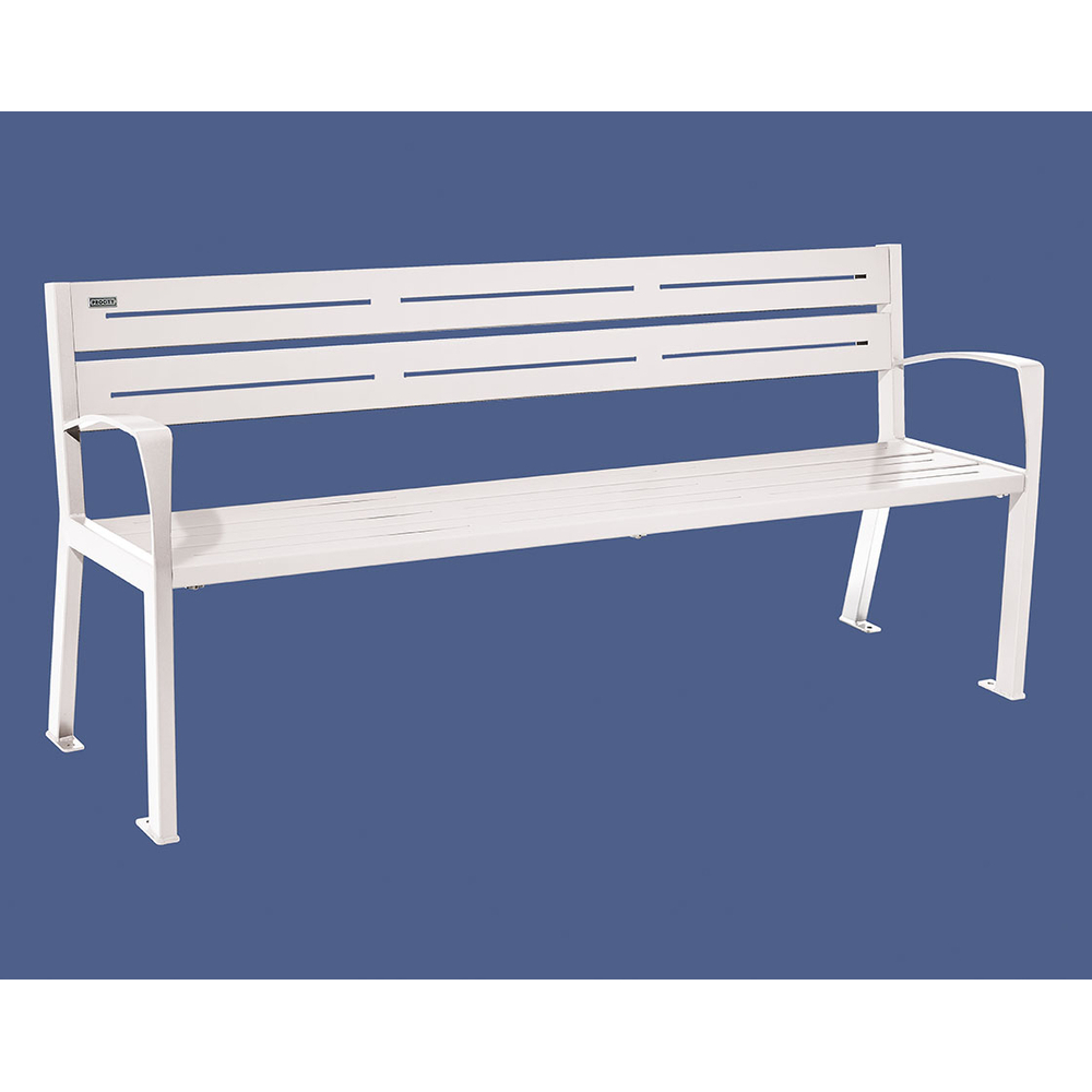 Banc acier Silaos 5 lames RAL9010 - accoudoirs - PROCITY - 209516.9010