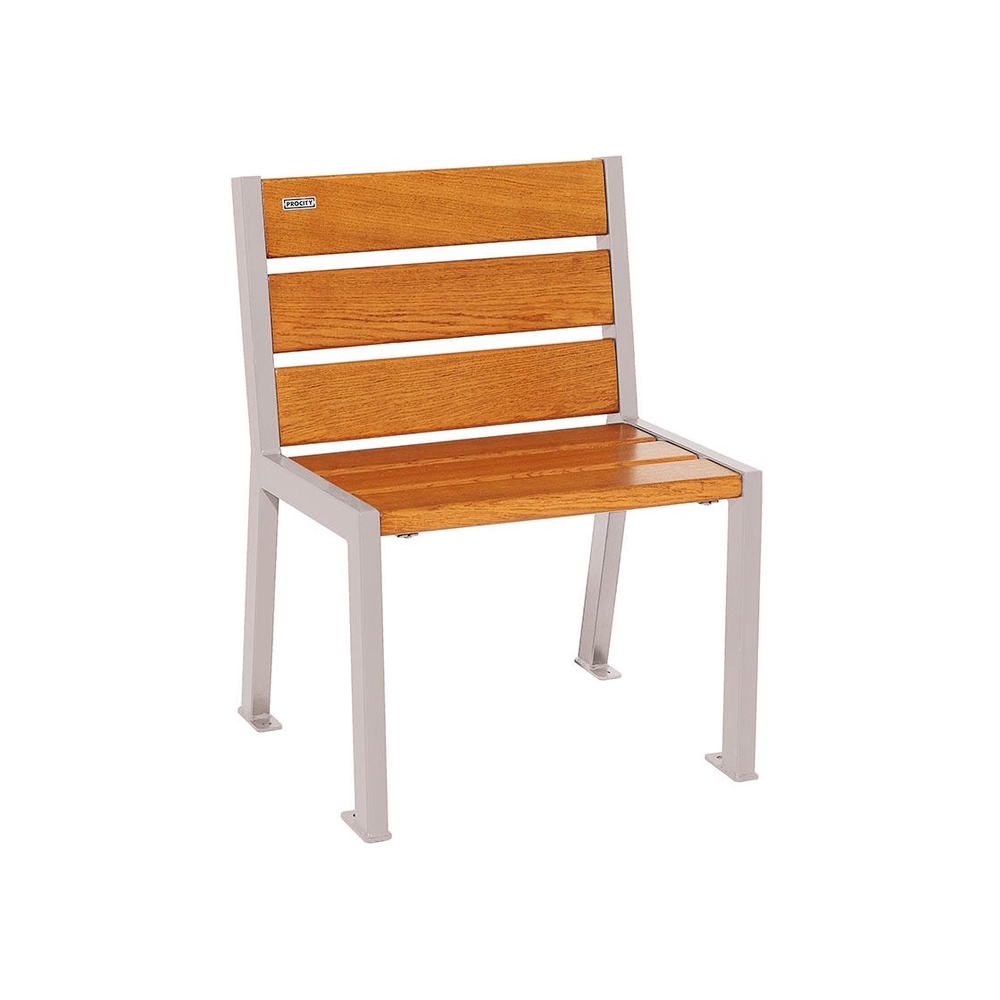Fauteuil bois et acier Silaos 6 lames RAL7044 - Chêne lasuré chêne clair - Sans accoudoir - PROCITY - 209600.7044.CHEC