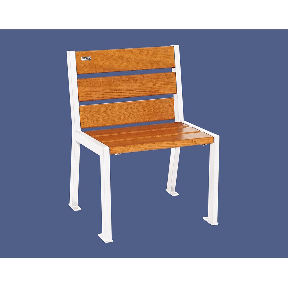 Fauteuil bois et acier Silaos 6 lames RAL9010 - Chêne lasuré chêne clair - Sans accoudoir - PROCITY - 209600.9010.CHEC