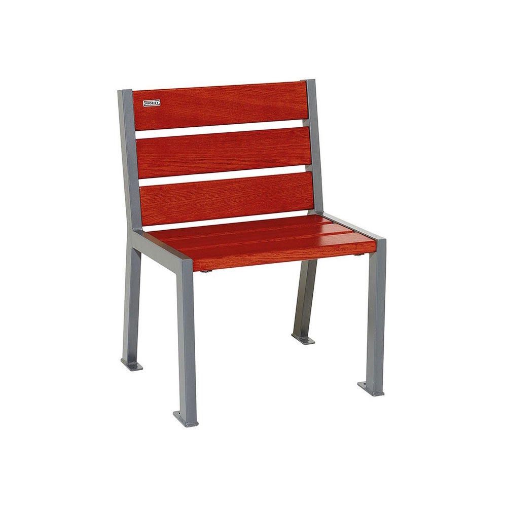 Fauteuil bois et acier Silaos 6 lames Gris PROCITY - 209600.GPRO.ACAJ