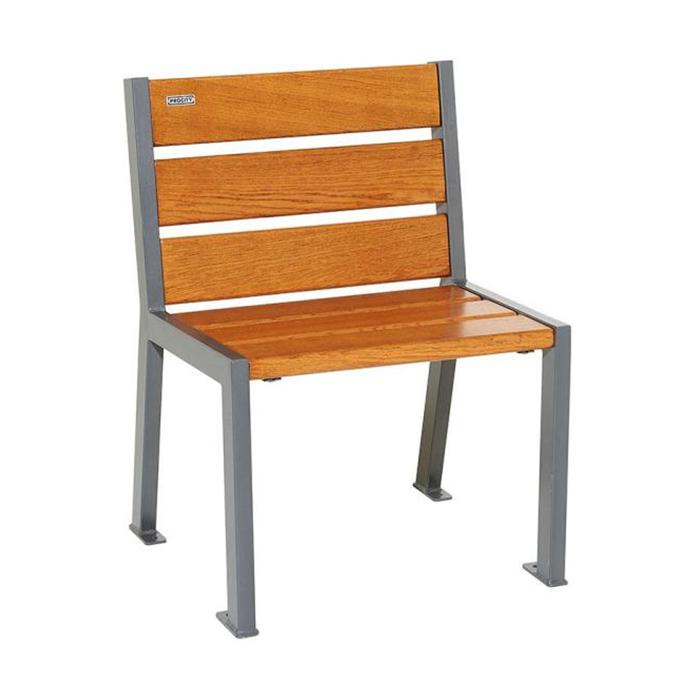 Fauteuil bois et acier Silaos 6 lames Gris PROCITY - 209600.GPRO.CHEC