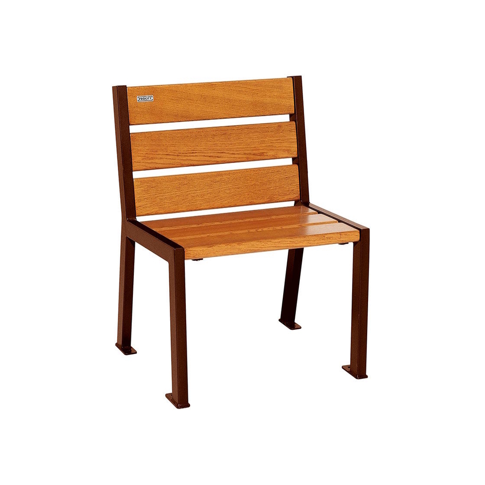 Fauteuil bois et acier Silaos 6 lames Aspect Corten - Chêne lasuré chêne clair - Sans accoudoir - PROCITY - 209600.S025.CHEC