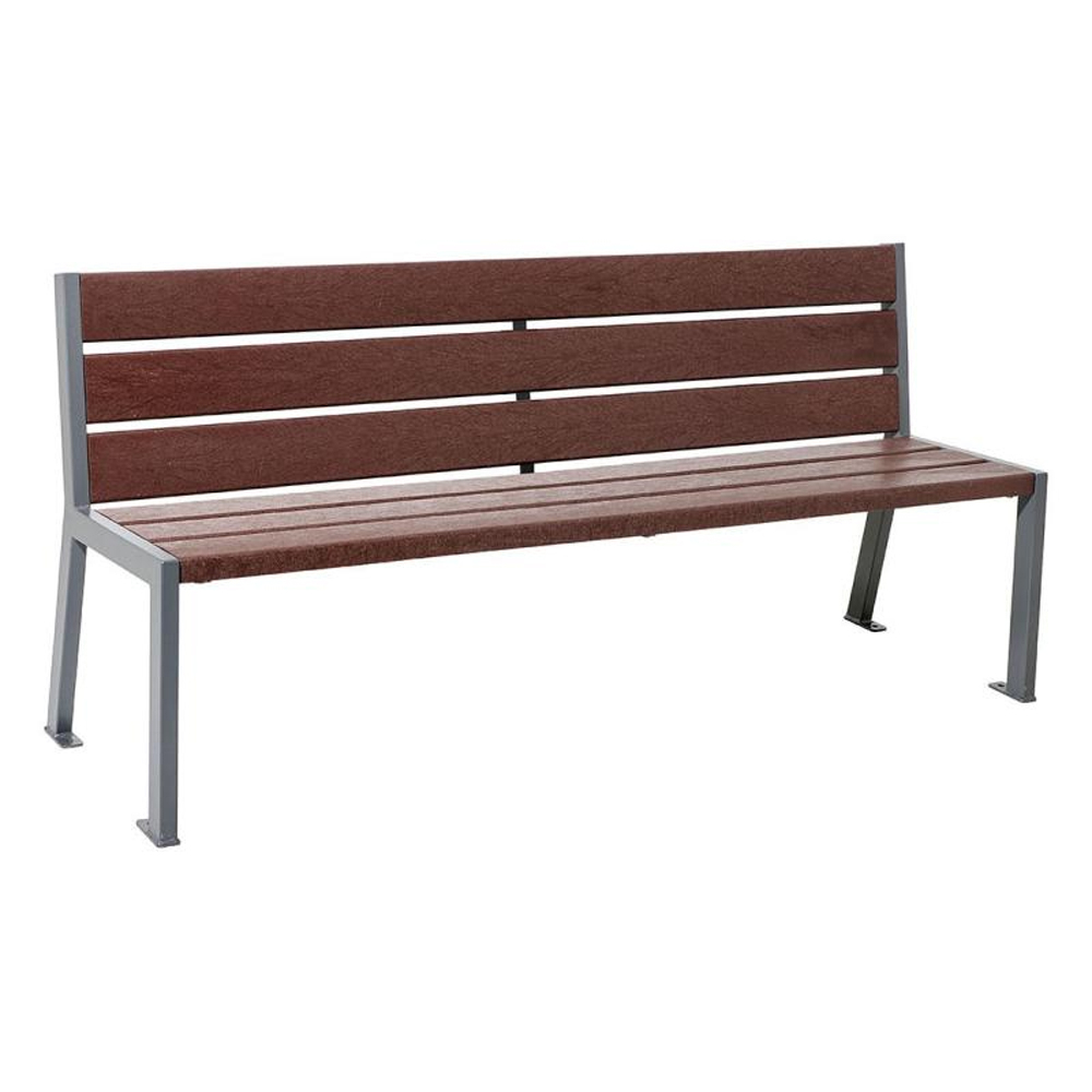 Banc plastique recyclé et acier Silaos 6 lames Gris PROCITY - 209604.GPRO
