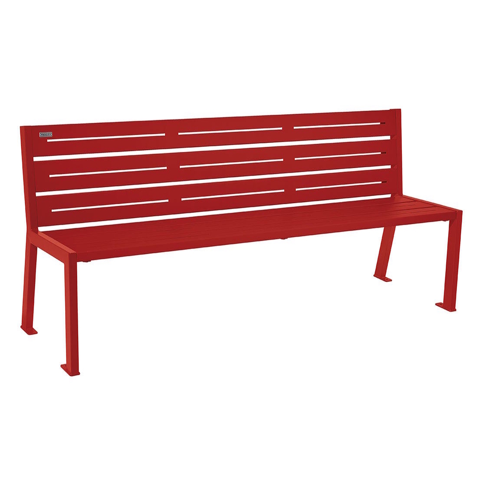 Banc acier Silaos 6 lames RAL3004 - Sans accoudoir - PROCITY - 209606.3004