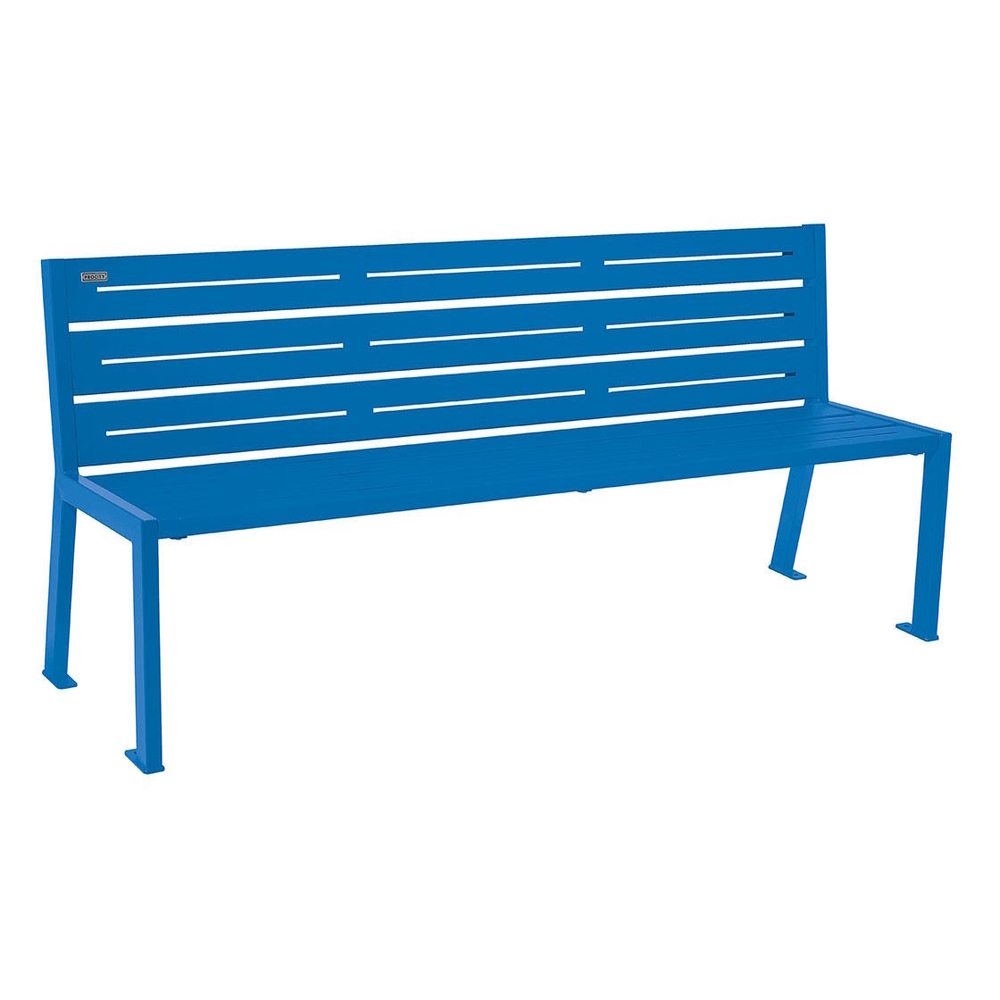 Banc acier Silaos 6 lames RAL5010 - Sans accoudoir - PROCITY - 209606.5010