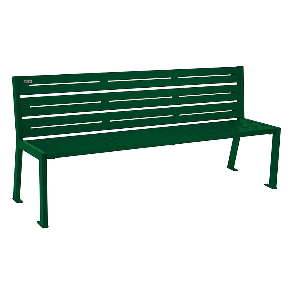 Banc acier Silaos 6 lames RAL6005 - Sans accoudoir - PROCITY - 209606.6005