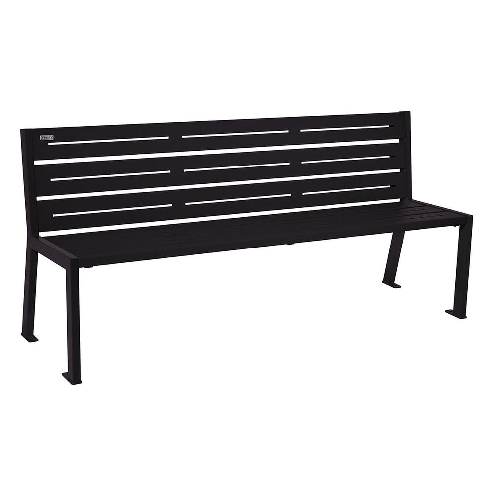 Banc acier Silaos 6 lames RAL9005 - Sans accoudoir - PROCITY - 209606.9005