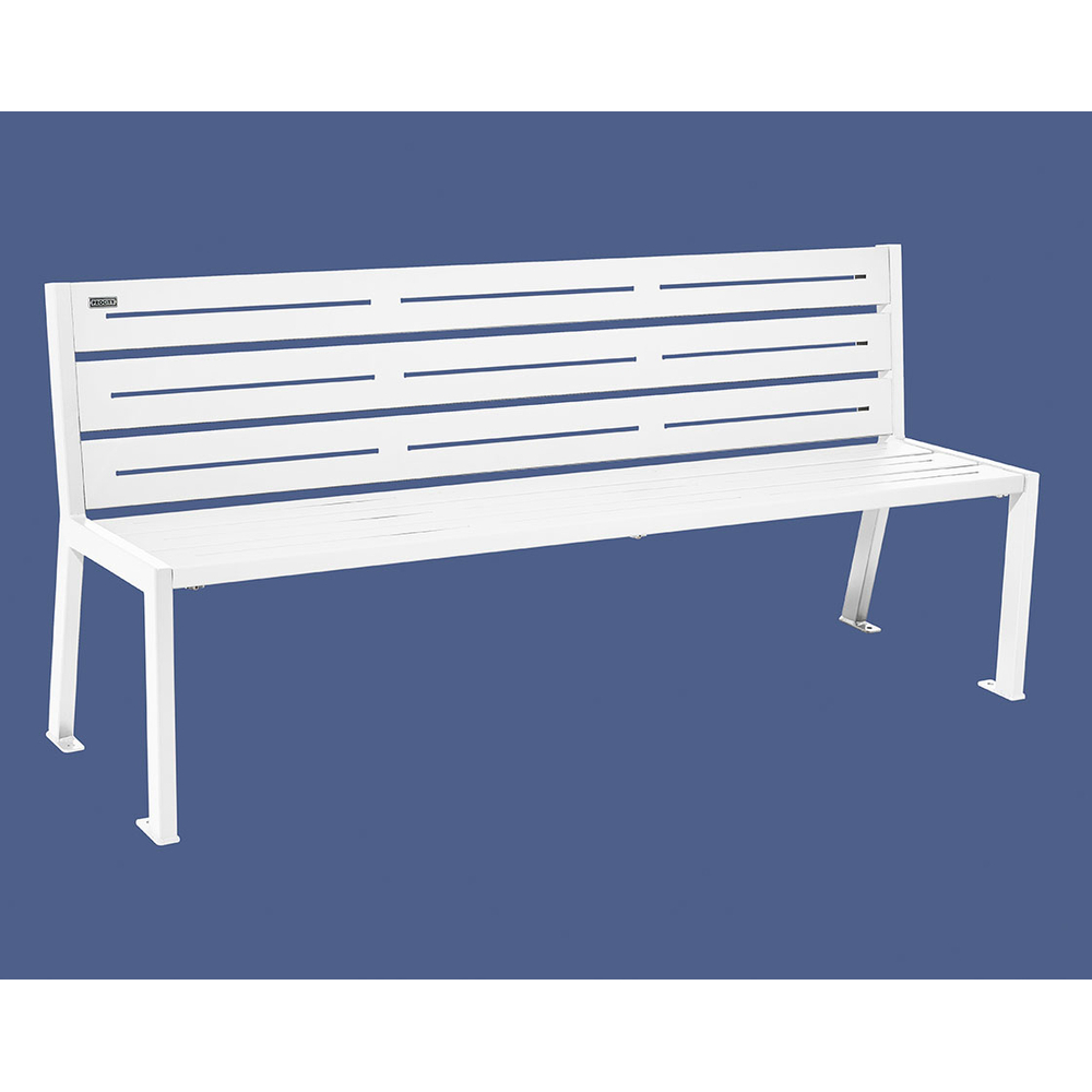 Banc acier Silaos 6 lames RAL9010 - Sans accoudoir - PROCITY - 209606.9010