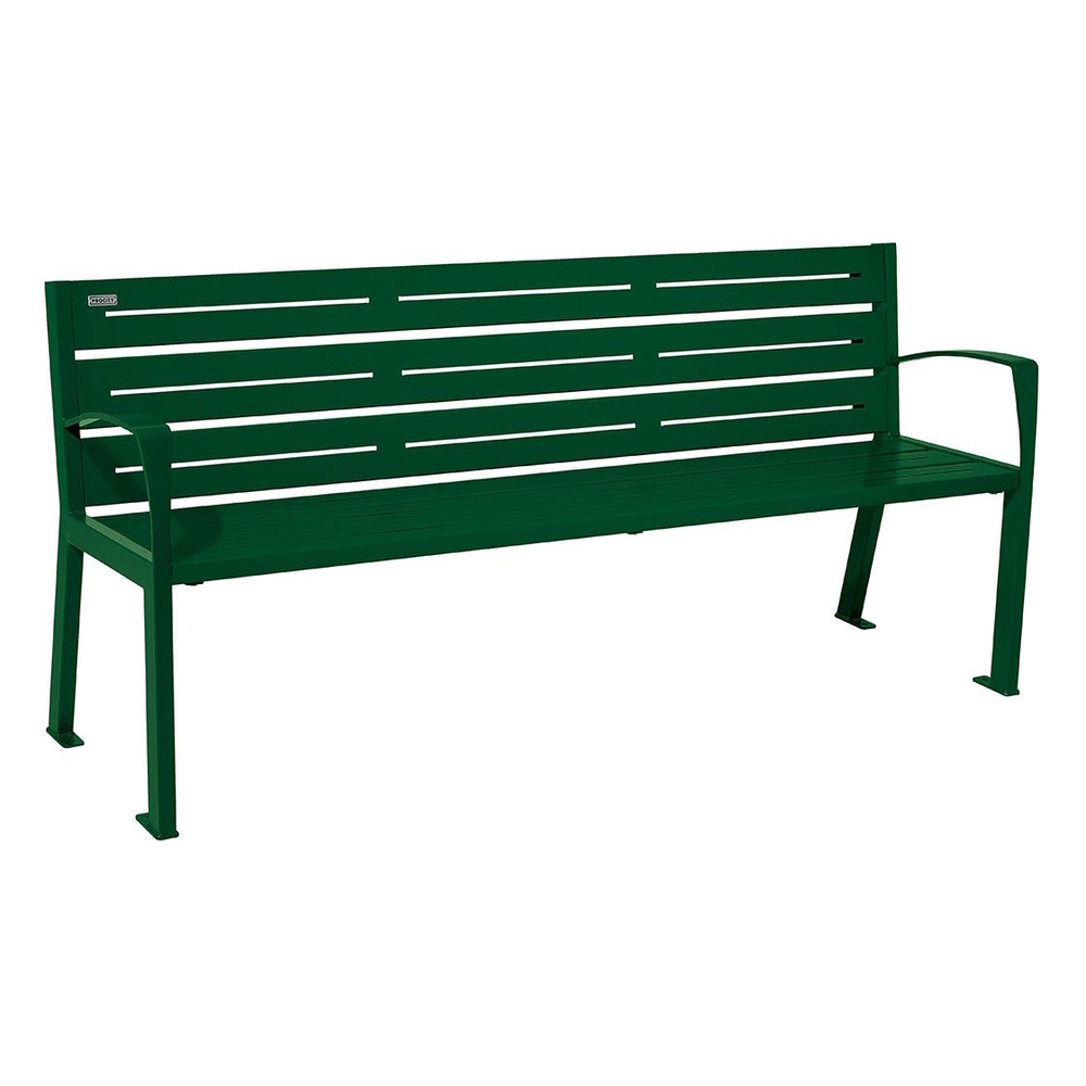 Banc acier Silaos 6 lames RAL6005 - accoudoirs - PROCITY - 209616.6005