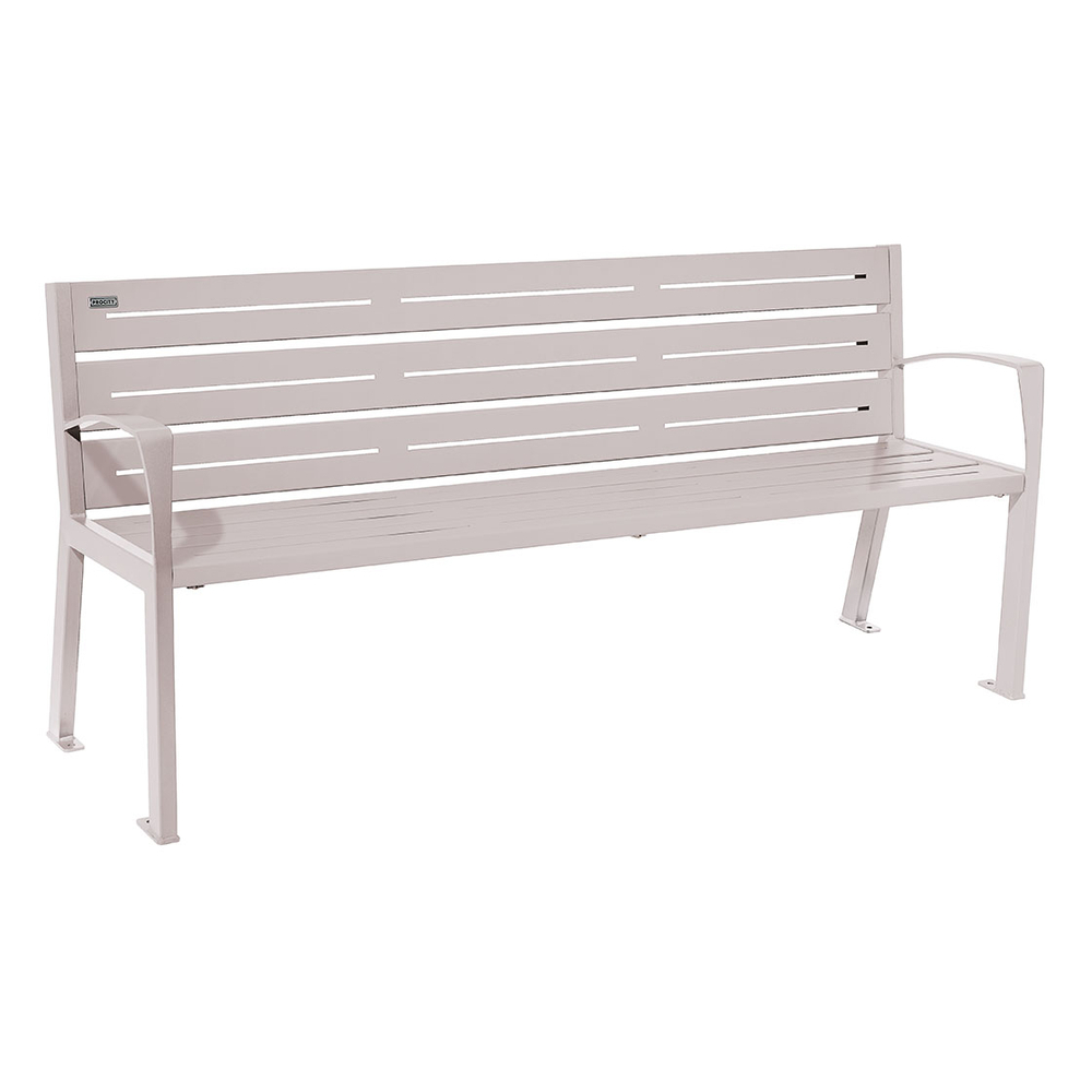 Banc acier Silaos 6 lames RAL7044 - accoudoirs - PROCITY - 209616.7044